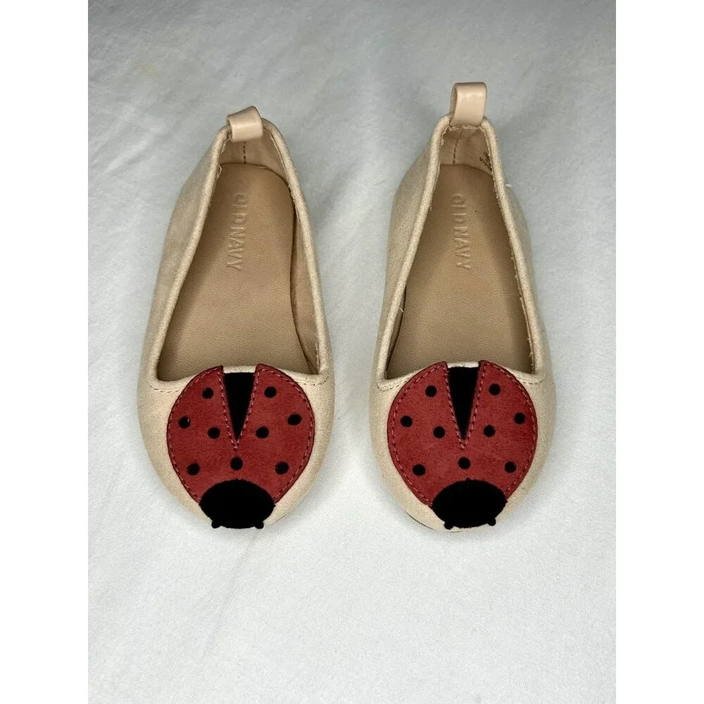 Old Navy Shoes Toddler Girls Size 5 Faux Suede Ladybug Ballet Flats Slip On 5C